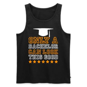 So sieht nur ein Bachelor aus Bachelor Abschluss - Männer Premium Bio Tank Top - Schwarz - Vorne - AI Model Male 178 light (178cm)