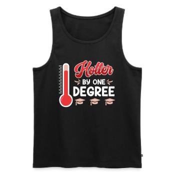 A hot Bachelor's degree Master's degree - Men's Premium Organic Tank Top - black - Front - AI Model Male 178 light (178cm)