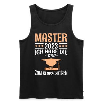 The license to the clever shit 2023 Master's degree - Men's Premium Organic Tank Top - black - Front - Michal (187cm)