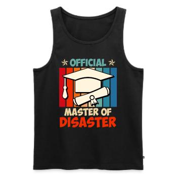 Master officiel de Master en catastrophes - Débardeur bio Premium Homme - noir - Devant - AI Model Male 178 light (178cm)