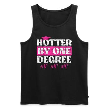 A hot Bachelor's degree Master's degree - Men's Premium Organic Tank Top - black - Front - AI Model Male 178 light (178cm)