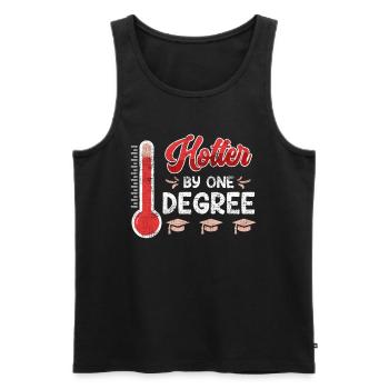 A hot Bachelor's degree Master's degree - Men's Premium Organic Tank Top - black - Front - AI Model Male 178 light (178cm)