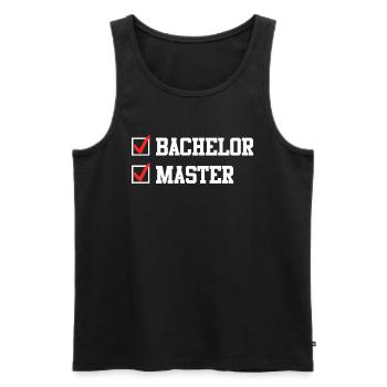 Completed Bachelor's Degree Master's Degree - Men's Premium Organic Tank Top - black - Front - AI Model Male 178 light (178cm)