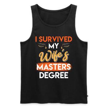 Survived Meine Frau hat einen Master Abschluss - Männer Premium Bio Tank Top - Schwarz - Vorne - AI Model Male 178 light (178cm)