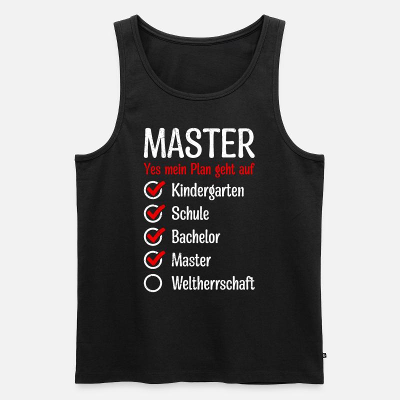 Kindergarten Weltherrschaft Master Abschluss - Männer Premium Bio Tank Top - Schwarz