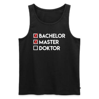 Liste de contrôle Bachelor Master Doctorat - Débardeur bio Premium Homme - noir - Devant - Michal (187cm)
