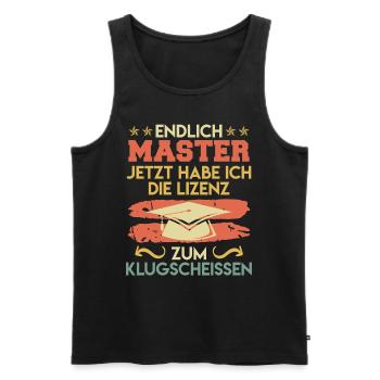 Endlich Master jetzt klugscheißen Master Abschluss - Männer Premium Bio Tank Top - Schwarz - Vorne - Michal (187cm)
