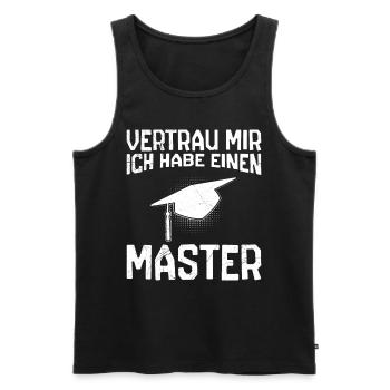 Vertrau mir ich habe einen Master Abschluss - Männer Premium Bio Tank Top - Schwarz - Vorne - AI Model Male 178 light (178cm)