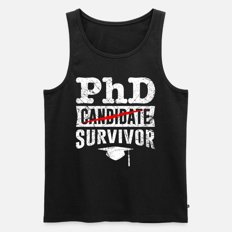 Ph.D Überlebt Ich habe einen Doktor Doktortitel - Männer Premium Bio Tank Top - Schwarz