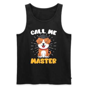 Call Me Master Dog Fan Master Degree - Men's Premium Organic Tank Top - black - Front - AI Model Male 178 light (178cm)