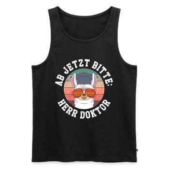 Ab jetzt heißt es Herr Doktor Doktortitel - Männer Premium Bio Tank Top - Schwarz - Vorne - Michal (187cm)