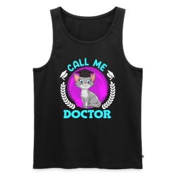 Nenn mich Doktor Ich habe einen Doktortitel - Männer Premium Bio Tank Top - Schwarz - Vorne - Michal (187cm)