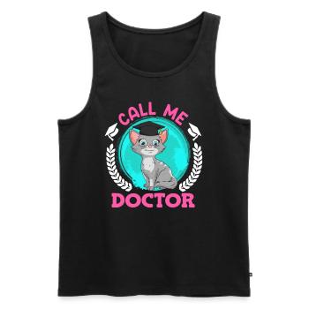 Nenn mich Doktor Ich habe einen Doktortitel - Männer Premium Bio Tank Top - Schwarz - Vorne - Michal (187cm)