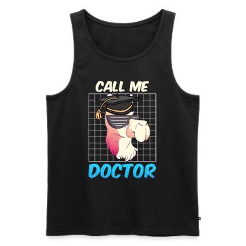 Nenn mich Doktor Ich habe einen Doktortitel - Männer Premium Bio Tank Top - Schwarz - Vorne - Michal (187cm)