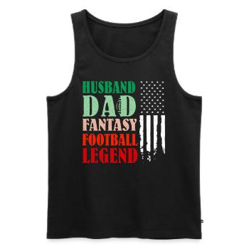 Mari Père Fantasy Football Legend - Débardeur bio Premium Homme - noir - Devant - Michal (187cm)