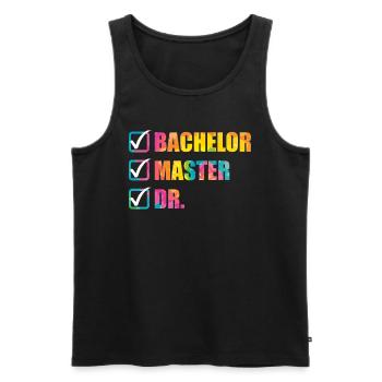 Endlich fertig Doktor Abschluss Ph.D Doktortitel - Männer Premium Bio Tank Top - Schwarz - Vorne - Michal (187cm)