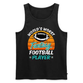 Schlechtester Fantasy Football Spieler - Männer Premium Bio Tank Top - Schwarz - Vorne - Michal (187cm)