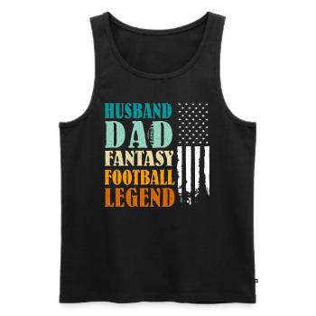 Mari papa fantasy football papa - Débardeur bio Premium Homme - noir - Devant - Michal (187cm)
