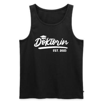 Doktorin seit 2023 Abschluss Ph.D Doktortitel - Männer Premium Bio Tank Top - Schwarz - Vorne - AI Model Male 178 light (178cm)