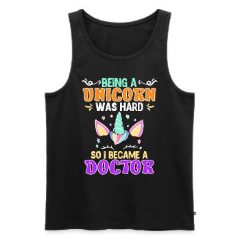 Einhorn zu sein war schwer Doktor Doktortitel - Männer Premium Bio Tank Top - Schwarz - Vorne - Michal (187cm)