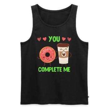 Café Love Donut Lovers Saint-Valentin - Débardeur bio Premium Homme - noir - Devant - AI Model Male 178 light (178cm)