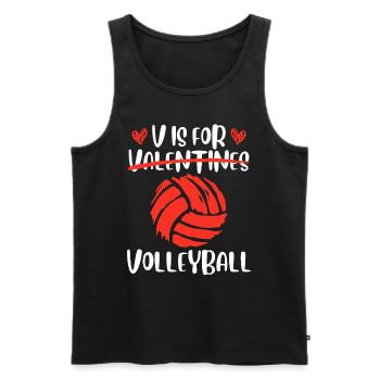 V signifie Volleyball Love Valentine’s Day - Débardeur bio Premium Homme - noir - Devant - Michal (187cm)