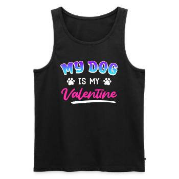 Hundebesitzer mein Hund ist mein Valentinstag - Männer Premium Bio Tank Top - Schwarz - Vorne - Michal (187cm)