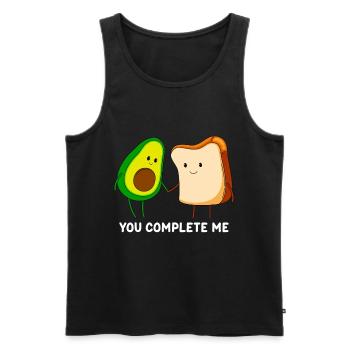 You complete me Avocado Love Couples - Men's Premium Organic Tank Top - black - Front - Michal (187cm)