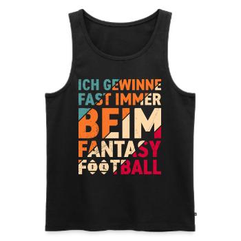 Je gagne presque toujours au football Fantasy - Débardeur bio Premium Homme - noir - Devant - Michal (187cm)
