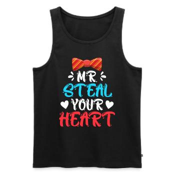Mister ich stehle dein Herz Liebe Valentinstag - Männer Premium Bio Tank Top - Schwarz - Vorne - AI Model Male 178 light (178cm)