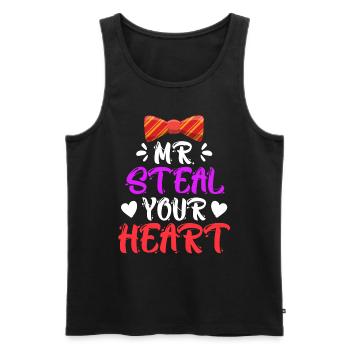 Mister ich stehle dein Herz Liebe Valentinstag - Männer Premium Bio Tank Top - Schwarz - Vorne - AI Model Male 178 light (178cm)