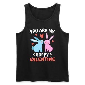 Hoppel Hase Ich liebe meinen Hasen Valentinstag - Männer Premium Bio Tank Top - Schwarz - Vorne - AI Model Male 178 light (178cm)