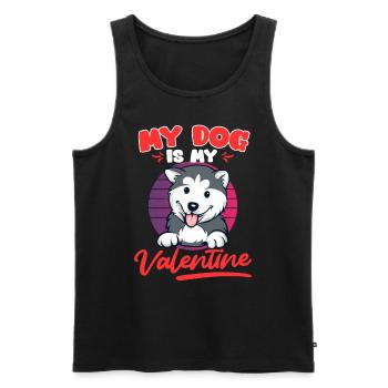 Husky Mon chien est mon amour Saint-Valentin - Débardeur bio Premium Homme - noir - Devant - Michal (187cm)