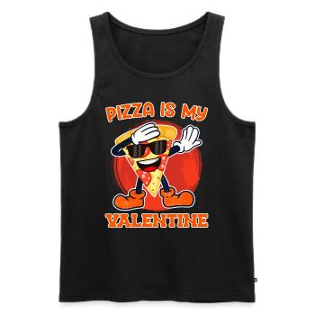 Ich liebe Essen Ich liebe Pizza Valentinstag - Männer Premium Bio Tank Top - Schwarz - Vorne - Michal (187cm)