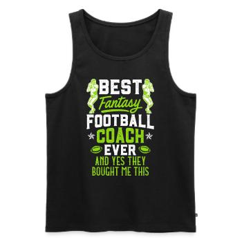 Meilleur entraîneur de football Fantasy - Débardeur bio Premium Homme - noir - Devant - Michal (187cm)