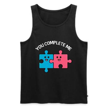 Valentine's Day Saying You complete me - Men's Premium Organic Tank Top - black - Front - Michal (187cm)