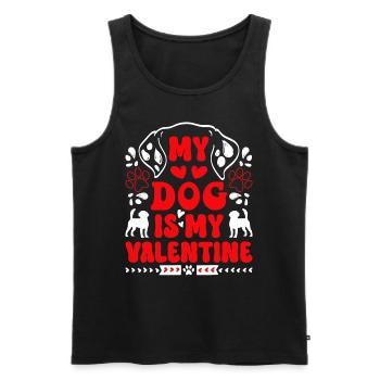 Le chien propriétaire du chien est mon Valentin - Débardeur bio Premium Homme - noir - Devant - Michal (187cm)