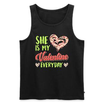 Every day my sweetheart Dear couple Valentine's Day - Men's Premium Organic Tank Top - black - Front - AI Model Male 178 light (178cm)