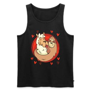 Ich liebe mein Faultier Schatz Liebe Valentinstag - Männer Premium Bio Tank Top - Schwarz - Vorne - Michal (187cm)