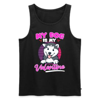 Husky Mon chien est mon amour Saint-Valentin - Débardeur bio Premium Homme - noir - Devant - Michal (187cm)