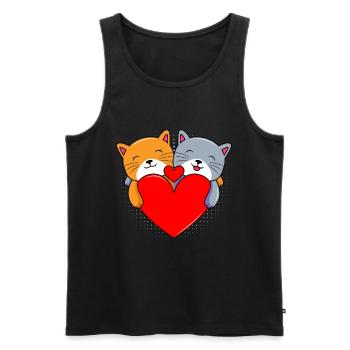 Valentine's Day Dear Valentine - Men's Premium Organic Tank Top - black - Front - AI Model Male 178 light (178cm)