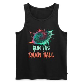 Run the Damn Ball Fantasy Football - Débardeur bio Premium Homme - noir - Devant - AI Model Male 178 light (178cm)
