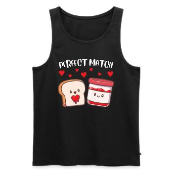 Perfect Match Toast Jam Valentine's Day - Men's Premium Organic Tank Top - black - Front - Michal (187cm)