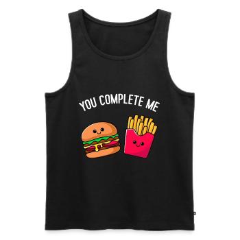 You Complete me Perfect Match Couple Valentine's Day - Men's Premium Organic Tank Top - black - Front - Michal (187cm)