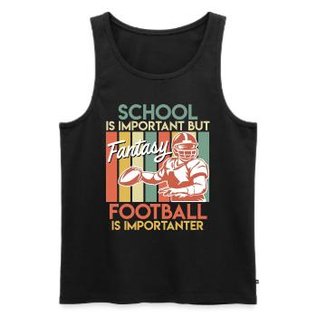 L’école est importante mais le football Fantasy - Débardeur bio Premium Homme - noir - Devant - Michal (187cm)