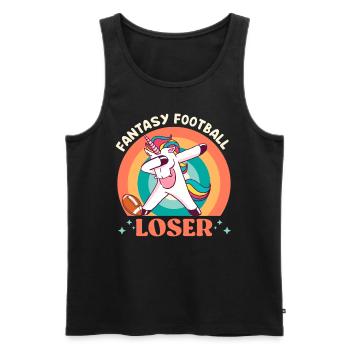 Fantasy Football Loser Unicorn Fantasy Football - Men's Premium Organic Tank Top - black - Front - AI Model Male 178 light (178cm)