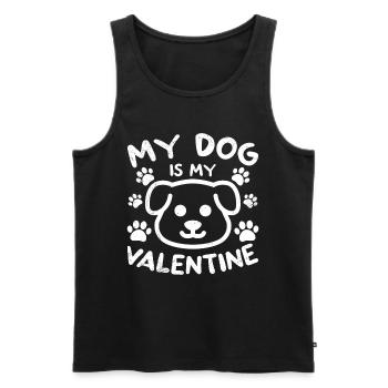 Mon chien est la Saint-Valentin préférée de ma Saint-Valentin - Débardeur bio Premium Homme - noir - Devant - AI Model Male 178 light (178cm)