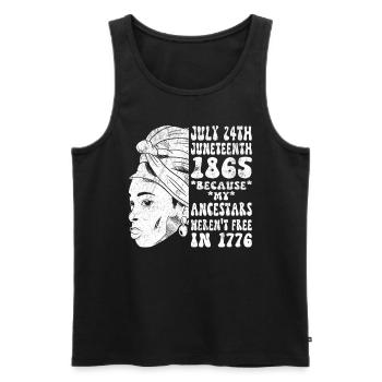 Juneteenth 1865 Schwarze Afrikanische Frau - Männer Premium Bio Tank Top - Schwarz - Vorne - Michal (187cm)