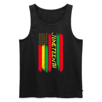 Juneteenth Independence America Afrikanische Frau - Männer Premium Bio Tank Top - Schwarz - Vorne - Michal (187cm)