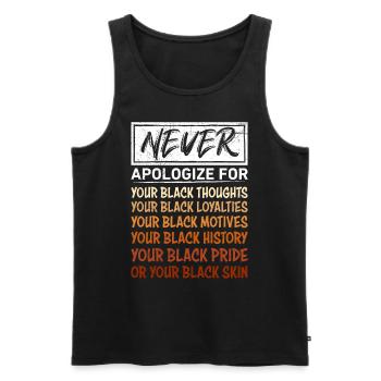 Blacknificient Afro fier couleur de peau foncée Afrique - Débardeur bio Premium Homme - noir - Devant - AI Model Male 178 light (178cm)